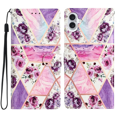For iPhone 16 Case Card Slots Wallet Pattern Print PU Leather Phone Cover