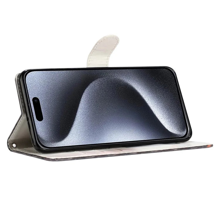 For iPhone 16 Case Card Slots Wallet Pattern Print PU Leather Phone Cover
