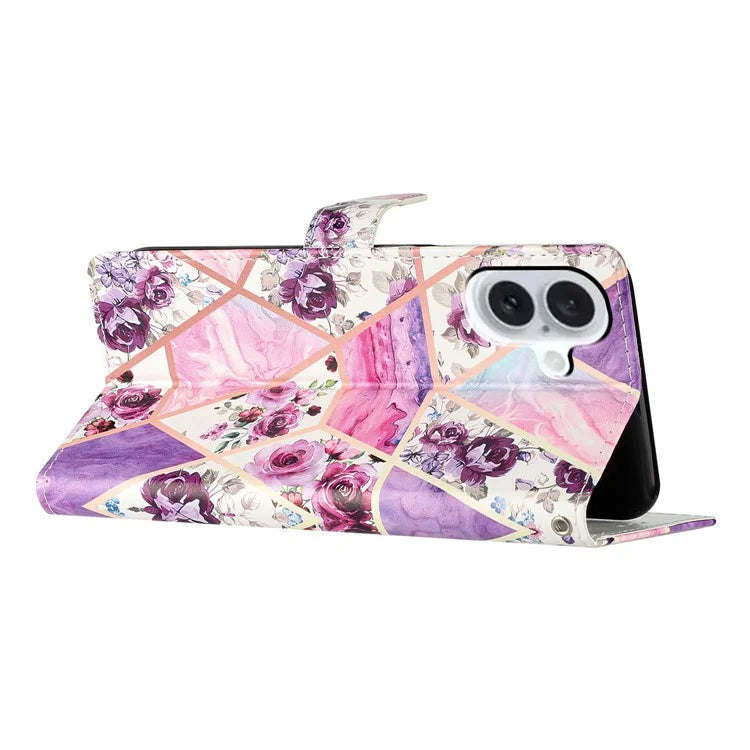 For iPhone 16 Case Card Slots Wallet Pattern Print PU Leather Phone Cover
