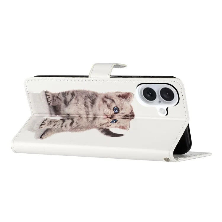 For iPhone 16 Case Card Slots Wallet Pattern Print PU Leather Phone Cover