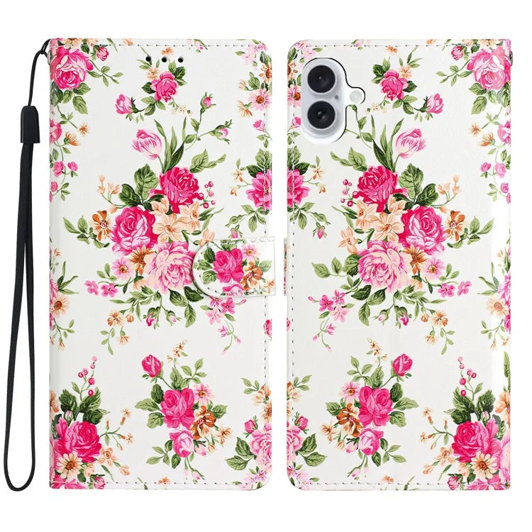 For iPhone 16 Case Card Slots Wallet Pattern Print PU Leather Phone Cover
