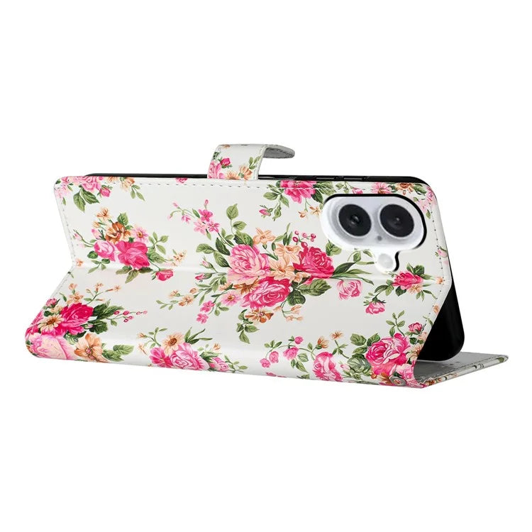 For iPhone 16 Case Card Slots Wallet Pattern Print PU Leather Phone Cover