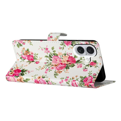 For iPhone 16 Case Card Slots Wallet Pattern Print PU Leather Phone Cover