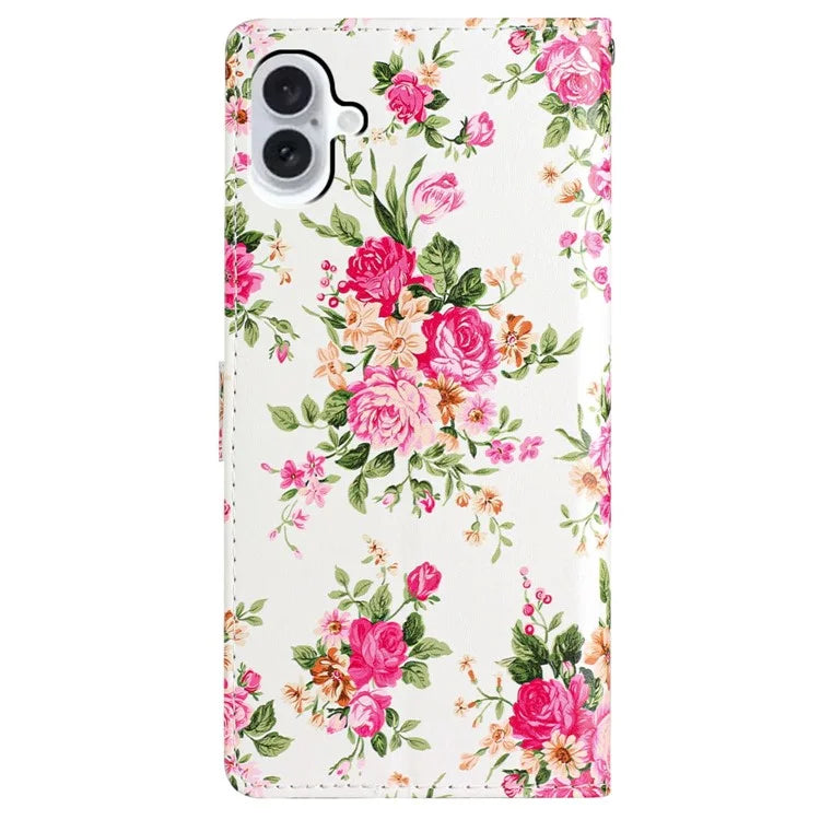 For iPhone 16 Case Card Slots Wallet Pattern Print PU Leather Phone Cover
