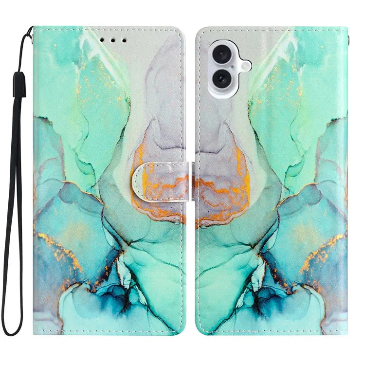 For iPhone 16 Case Card Slots Wallet Pattern Print PU Leather Phone Cover