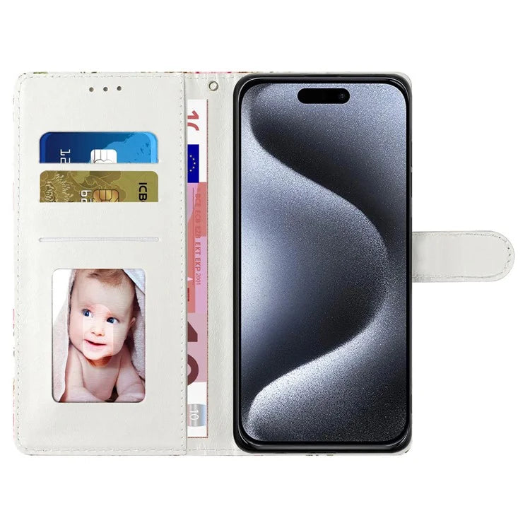 For iPhone 16 Case Card Slots Wallet Pattern Print PU Leather Phone Cover