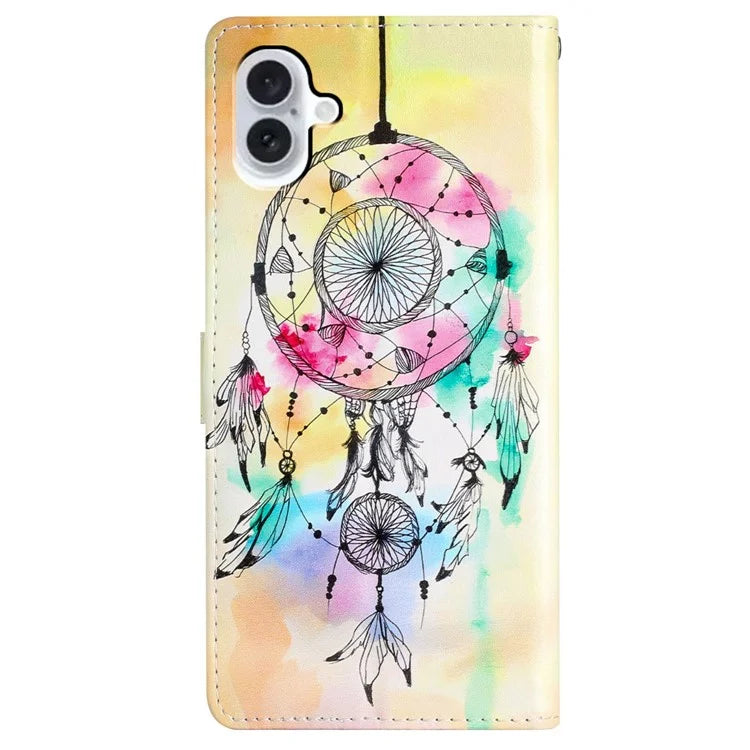 For iPhone 16 Case Card Slots Wallet Pattern Print PU Leather Phone Cover