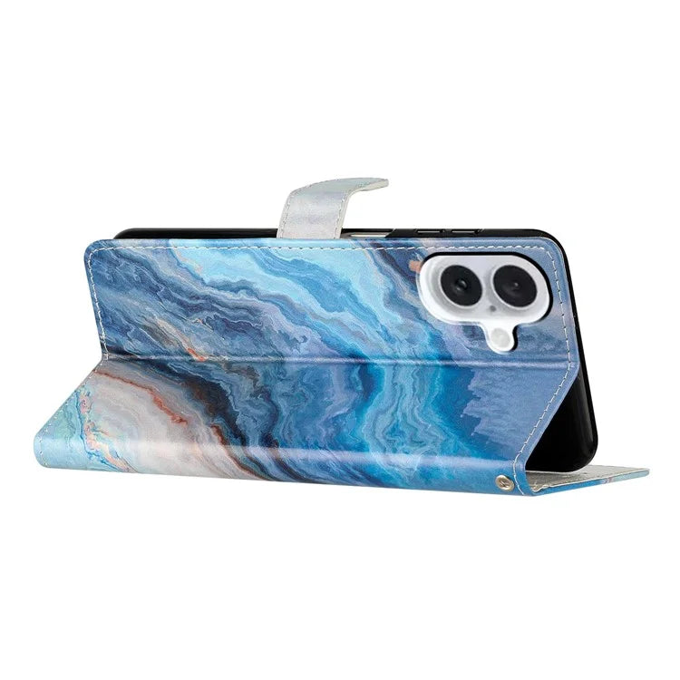 For iPhone 16 Case Card Slots Wallet Pattern Print PU Leather Phone Cover