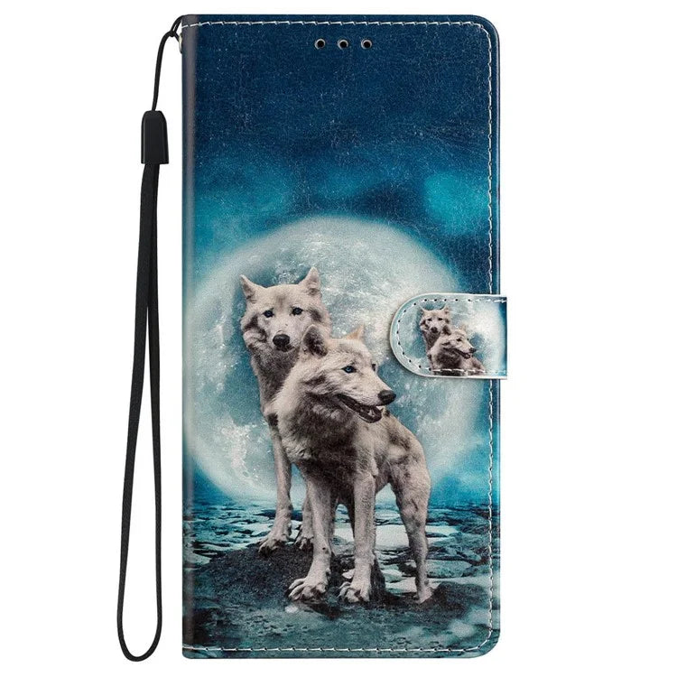 For iPhone 16 Case Card Slots Wallet Pattern Print PU Leather Phone Cover