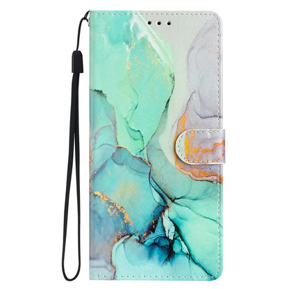 For iPhone 16 Pro Max Case Pattern Print PU Leather Card Slots Phone Cover with Wrist Strap