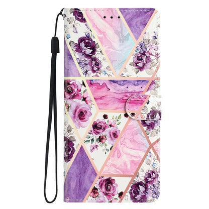 For iPhone 16 Pro Max Case Pattern Print PU Leather Card Slots Phone Cover with Wrist Strap