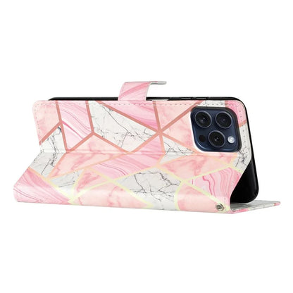 For iPhone 16 Pro Max Case Pattern Print PU Leather Card Slots Phone Cover with Wrist Strap