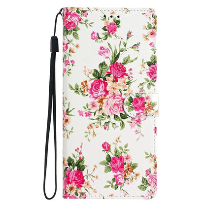 For iPhone 16 Pro Max Case Pattern Print PU Leather Card Slots Phone Cover with Wrist Strap