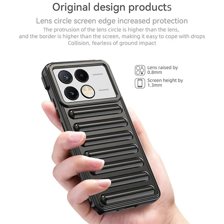 Capsule Series for Xiaomi Redmi K70E 5G / Poco X6 Pro 5G Case TPU Ribbed Anti-Drop Phone Cover