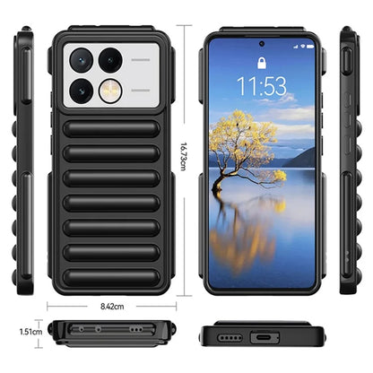 Capsule Series for Xiaomi Redmi K70E 5G / Poco X6 Pro 5G Case TPU Ribbed Anti-Drop Phone Cover