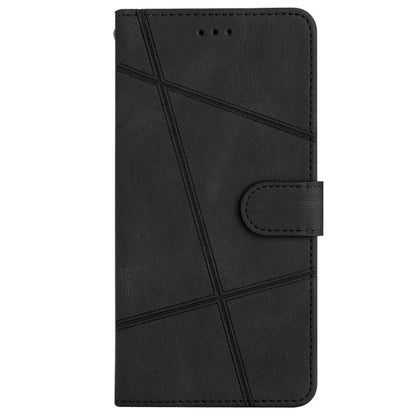 For iPhone 16 Case Line Pattern PU Leather Phone Case Crazy Horse Texture