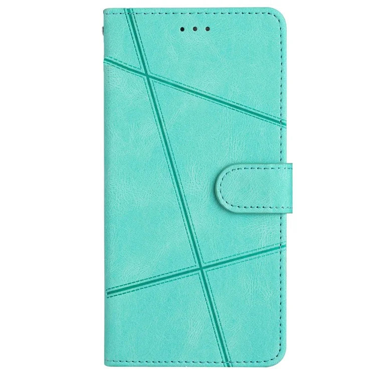 For iPhone 16 Case Line Pattern PU Leather Phone Case Crazy Horse Texture
