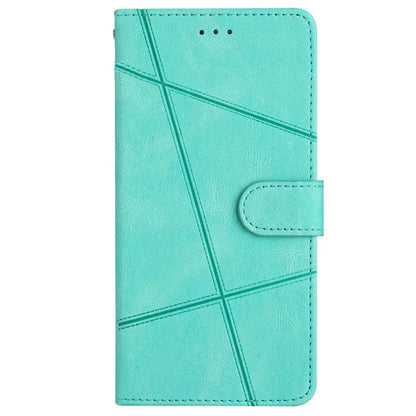For iPhone 16 Case Line Pattern PU Leather Phone Case Crazy Horse Texture