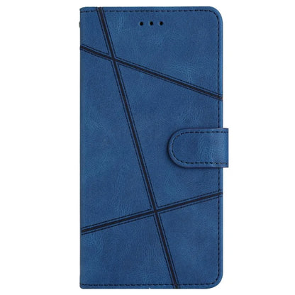 For iPhone 16 Case Line Pattern PU Leather Phone Case Crazy Horse Texture
