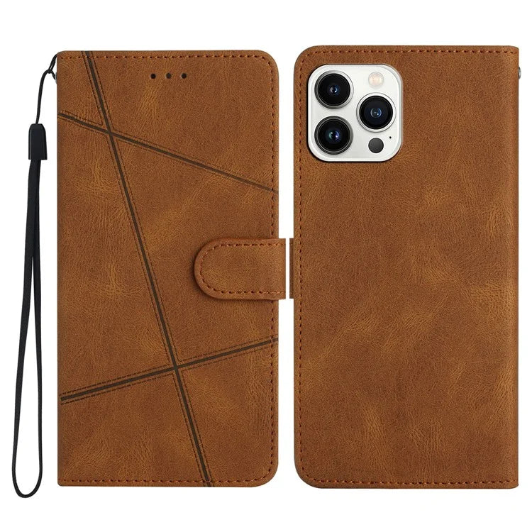 For iPhone 16 Pro Max Case Crazy Horse Texture PU Leather Wallet Stand Phone Cover