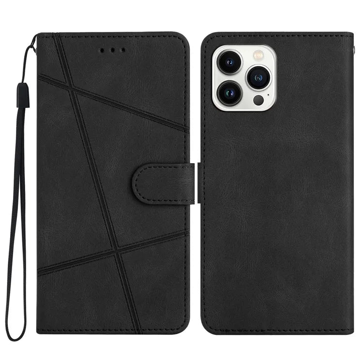 For iPhone 16 Pro Max Case Crazy Horse Texture PU Leather Wallet Stand Phone Cover