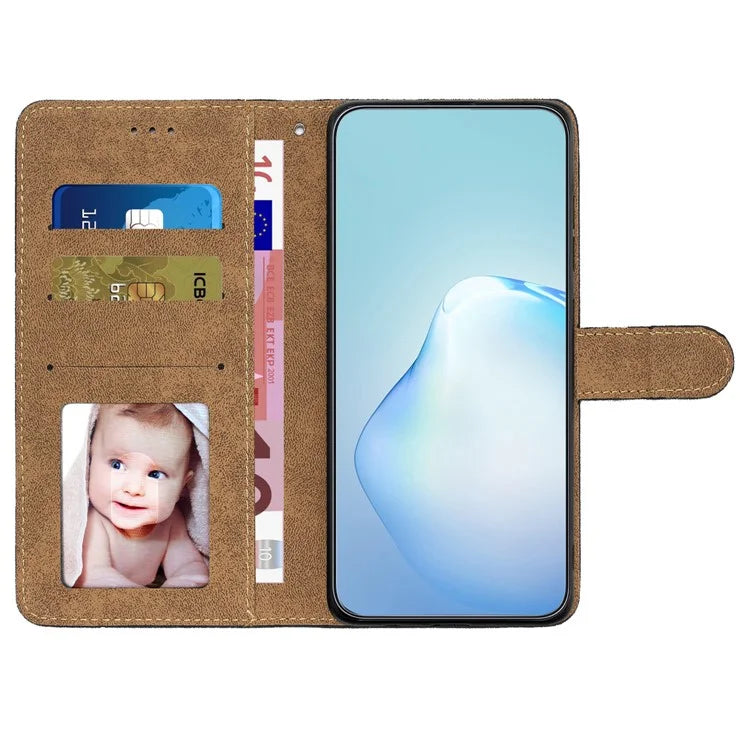 For iPhone 16 Pro Max Case Crazy Horse Texture PU Leather Wallet Stand Phone Cover