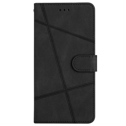 For iPhone 16 Plus Case Line Pattern PU Leather Stand Wallet Phone Cover