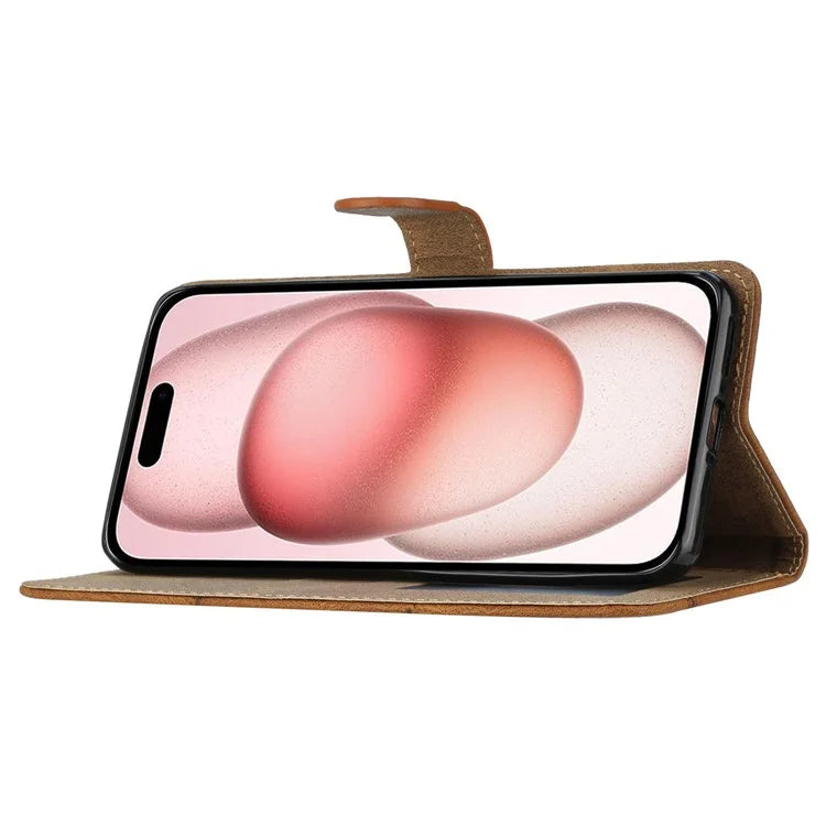 For iPhone 16 Plus Case Line Pattern PU Leather Stand Wallet Phone Cover