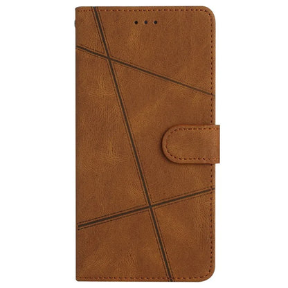 For iPhone 16 Plus Case Line Pattern PU Leather Stand Wallet Phone Cover