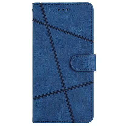For iPhone 16 Plus Case Line Pattern PU Leather Stand Wallet Phone Cover