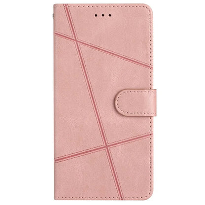 For iPhone 16 Plus Case Line Pattern PU Leather Stand Wallet Phone Cover
