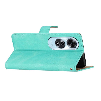 For Oppo A60 4G Case Line Pattern Flip Leather Phone Cover with Card Slots