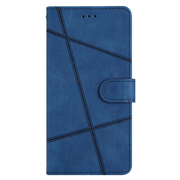 For Oppo A60 4G Case Line Pattern Flip Leather Phone Cover with Card Slots