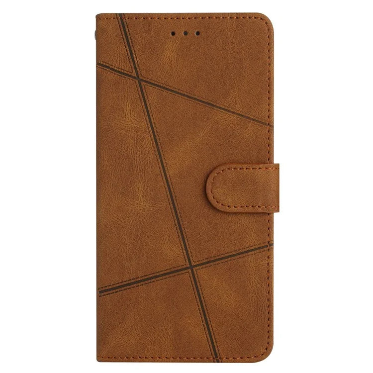 For Oppo A60 4G Case Line Pattern Flip Leather Phone Cover with Card Slots