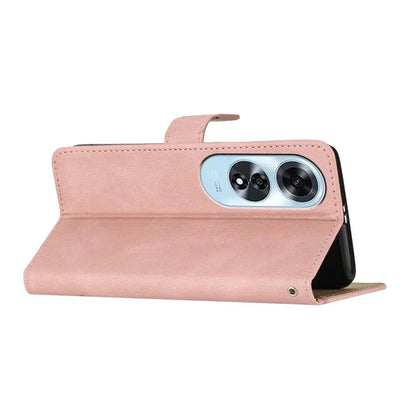 For Oppo A60 4G Case Line Pattern Flip Leather Phone Cover with Card Slots