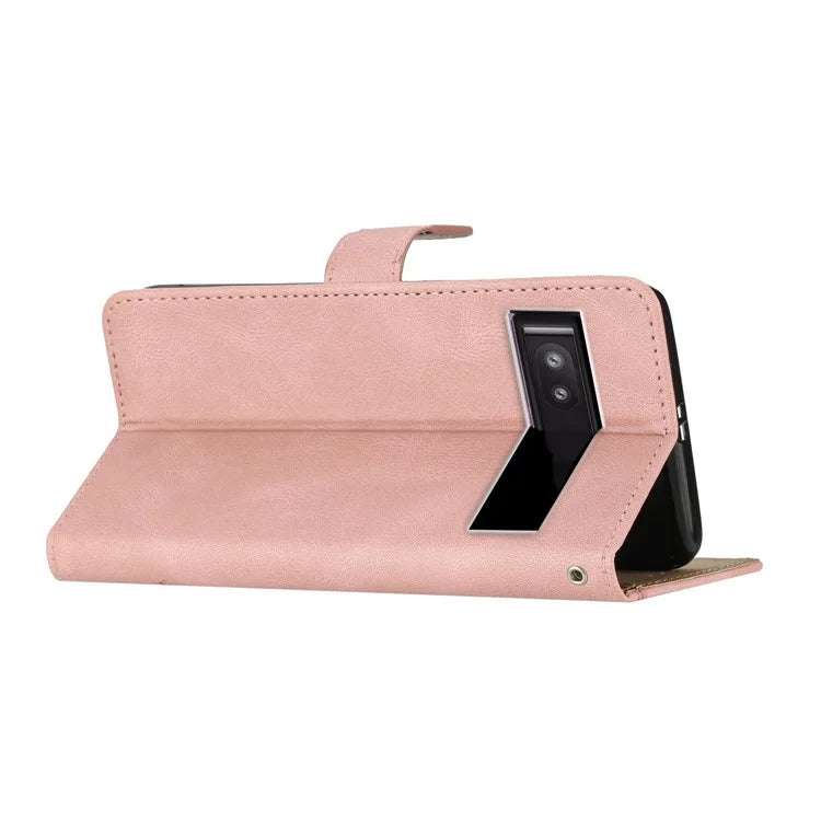For Google Pixel 8a Case Stand Wallet Leather Phone Cover Crazy Horse Texture
