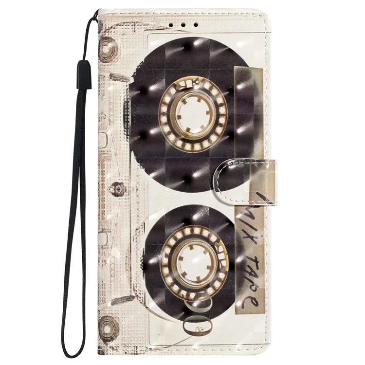 For iPhone 16 Plus Case PU Leather 3D Pattern Printing Wallet Phone Cover