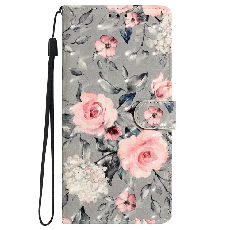 For iPhone 16 Plus Case PU Leather 3D Pattern Printing Wallet Phone Cover