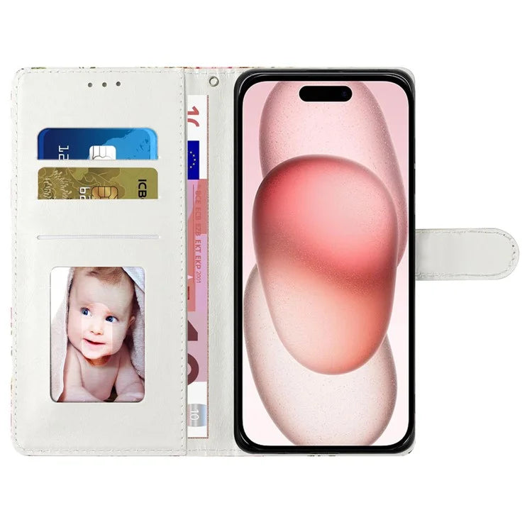 For iPhone 16 Plus Case PU Leather 3D Pattern Printing Wallet Phone Cover