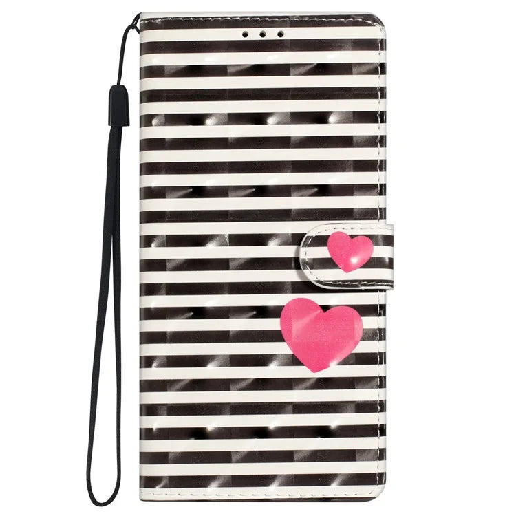 For iPhone 16 Plus Case PU Leather 3D Pattern Printing Wallet Phone Cover