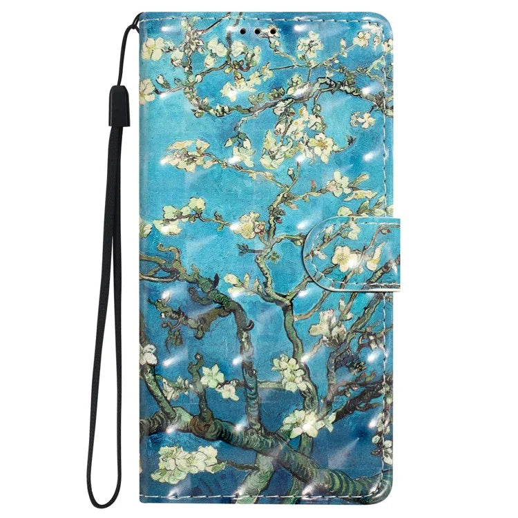 For iPhone 16 Case PU Leather 3D Pattern Printing Phone Wallet Cover