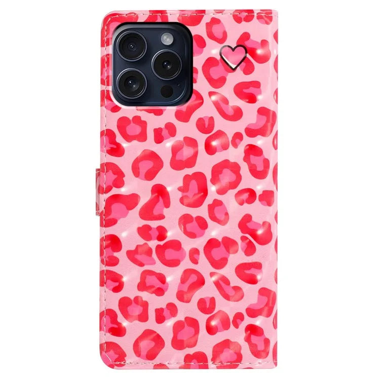 For iPhone 16 Pro Case 3D Pattern Print Leather Wallet Flip Phone Cover