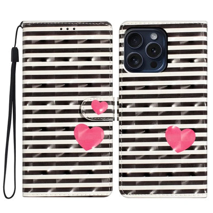 For iPhone 16 Pro Case 3D Pattern Print Leather Wallet Flip Phone Cover