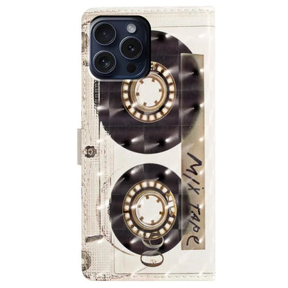 For iPhone 16 Pro Case 3D Pattern Print Leather Wallet Flip Phone Cover