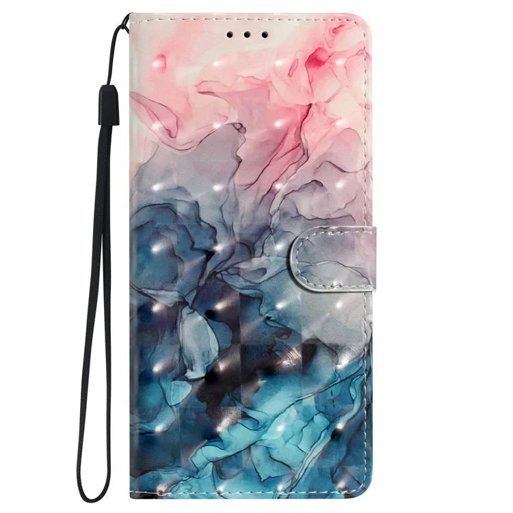 For iPhone 16 Pro Max Case Card Slots Wallet Phone Leather Cover Pattern Printing