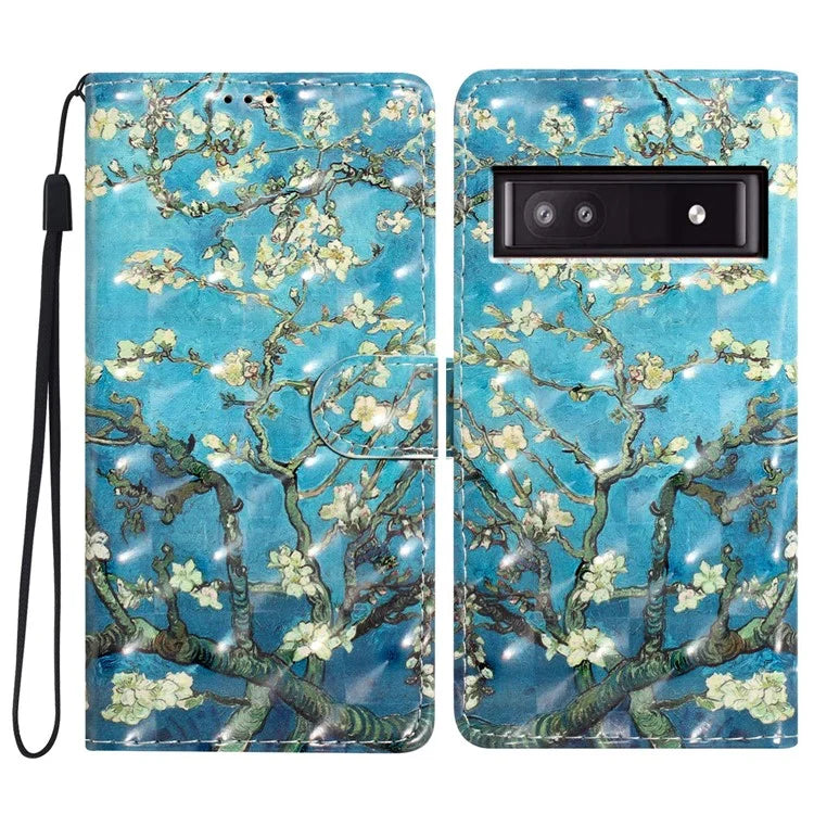 For Google Pixel 8a Case Card Slots Pattern Printing PU Leather Phone Cover