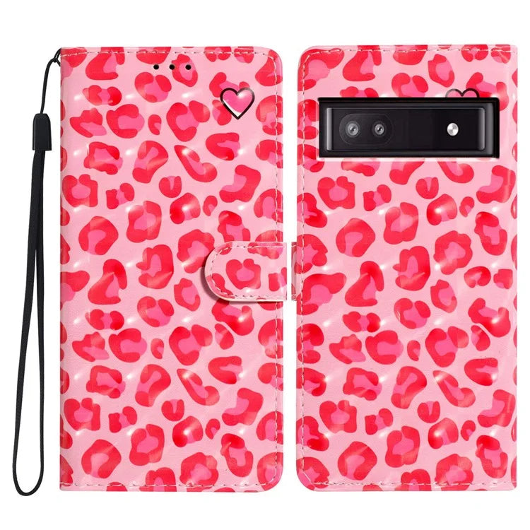 For Google Pixel 8a Case Card Slots Pattern Printing PU Leather Phone Cover