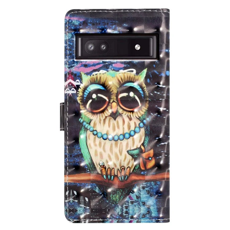 For Google Pixel 8a Case Card Slots Pattern Printing PU Leather Phone Cover