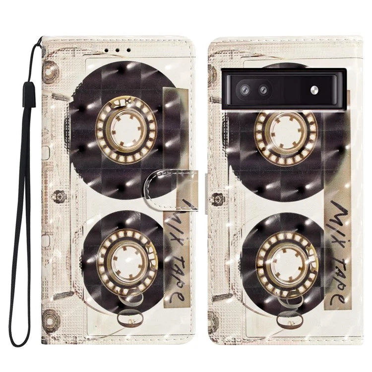 For Google Pixel 8a Case Card Slots Pattern Printing PU Leather Phone Cover