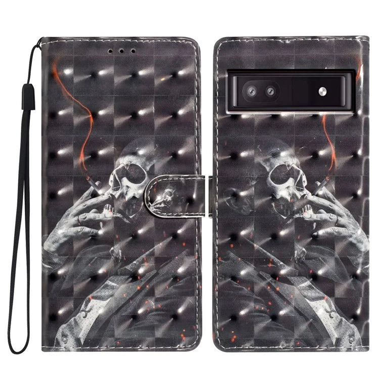 For Google Pixel 8a Case Card Slots Pattern Printing PU Leather Phone Cover